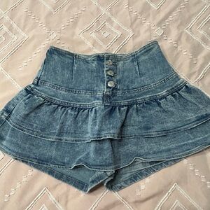 SHEIN High-Waisted Layered Denim Shorts